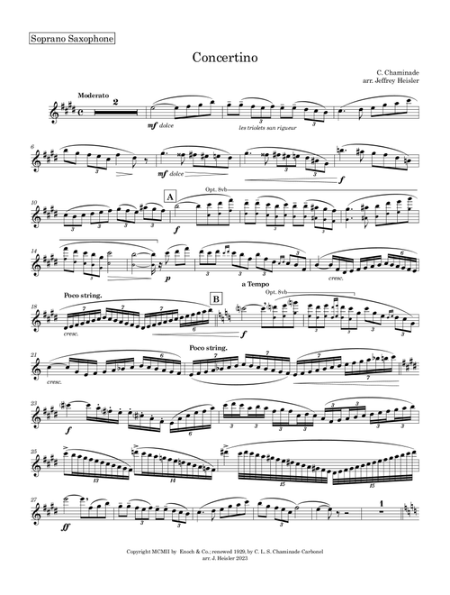 Concertino (Arr. Jeffrey Heisler) - Cecile Chaminade (Soprano Sax and Piano)