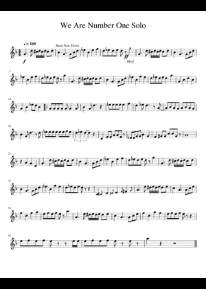 We Are Number One Trumpet Solo Sheet Music for Trumpet in b-flat