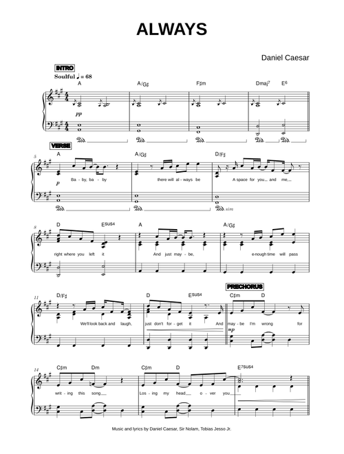 Always - Daniel Caesar (Piano)