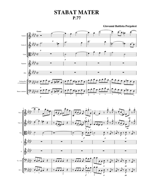 Stabat Mater in F Minor, P.77: Stabat Mater dolorosa, By G. B. Pergolesi