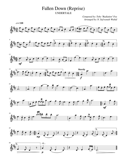 Fallen Down (Reprise) for Flute