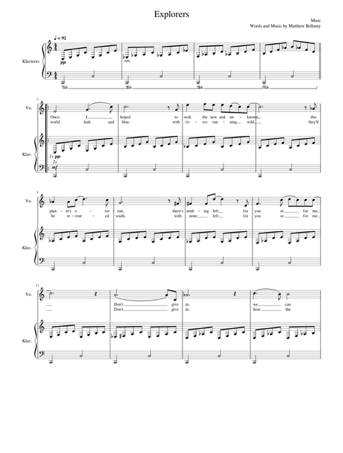 Explorers – Muse for Piano and Voice