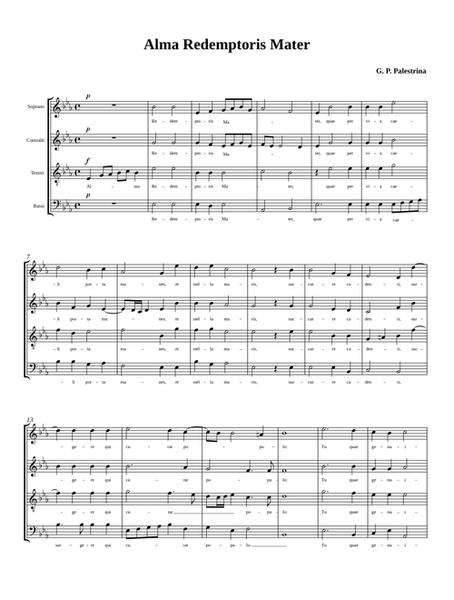 Alma redemptoris Mater – Giovanni Pierluigi da Palestrina