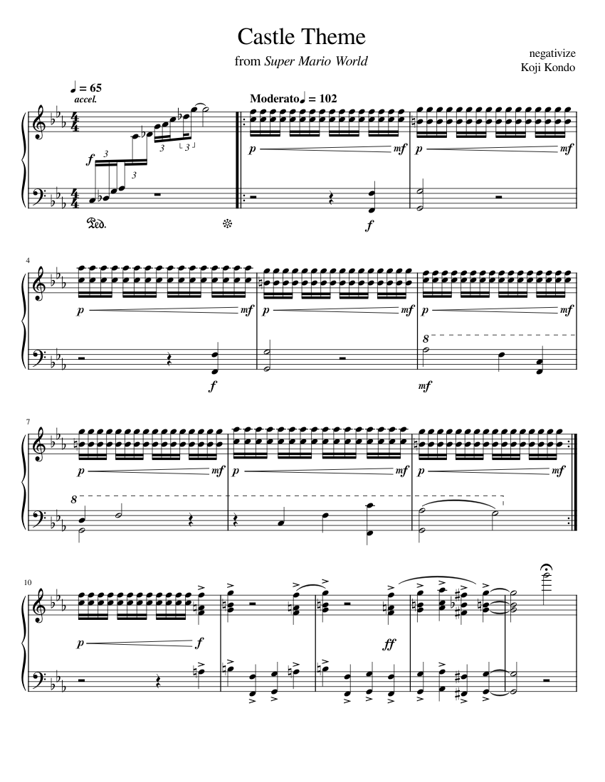 Super Mario World - Castle Theme Sheet music for Piano (Solo 