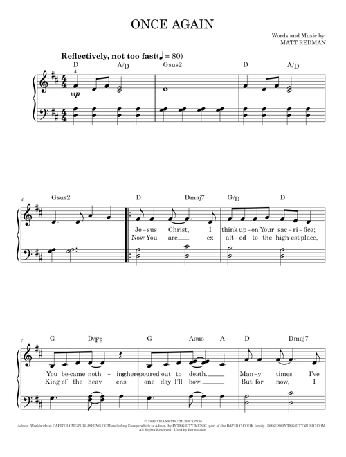 Once again - Matt Redman (Easy Piano)