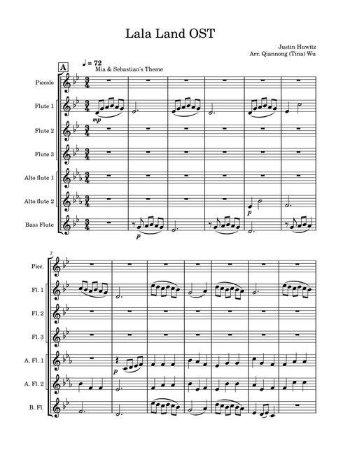 Mia & Sebastian's Theme (Arr. Qiannong (Tina) Wu) - Justin Hurwitz (Woodwind Ensemble)