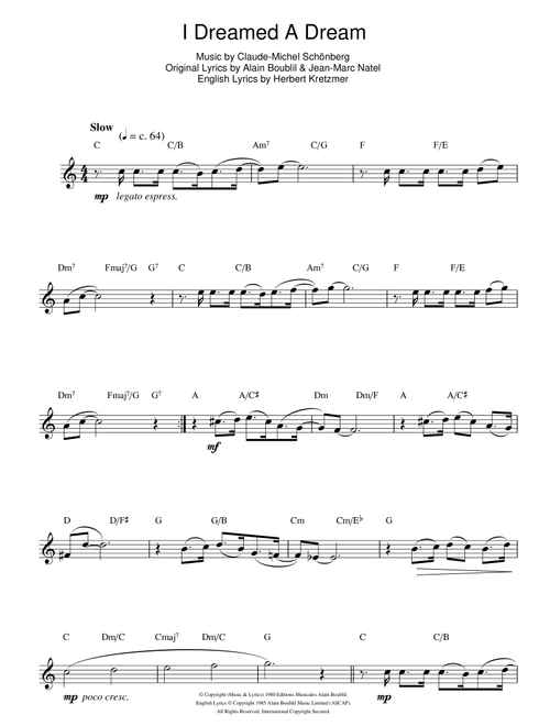 I Dreamed A Dream (from Les Miserables) - Claude-Michel Schonberg (Alto Sax Solo)