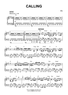 Free B'z sheet music | Download PDF or print on MuseScore.com