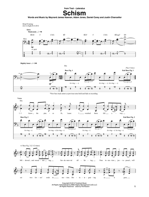 Schism - Tool (Bass Tab)