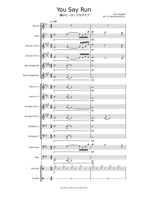 You Say Run – Yuki Hayashi _Boku No Hero Academia (Concert Band)