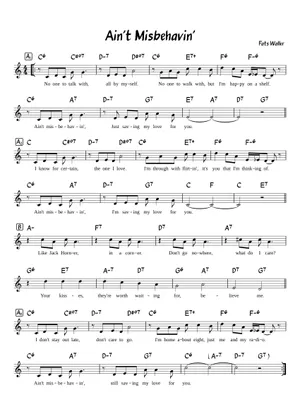 Play Official version of Ain't Misbehavin' Sheet Music by Thomas Play Official version of Ain't Misbehavin' Sheet Music by Thomas