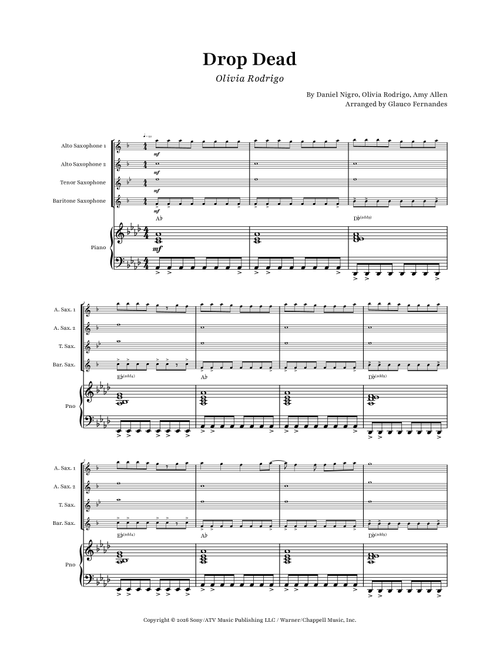 Drop Dead (Arr. Glauco Fernandes) - Olivia Rodrigo (Woodwind Ensemble)