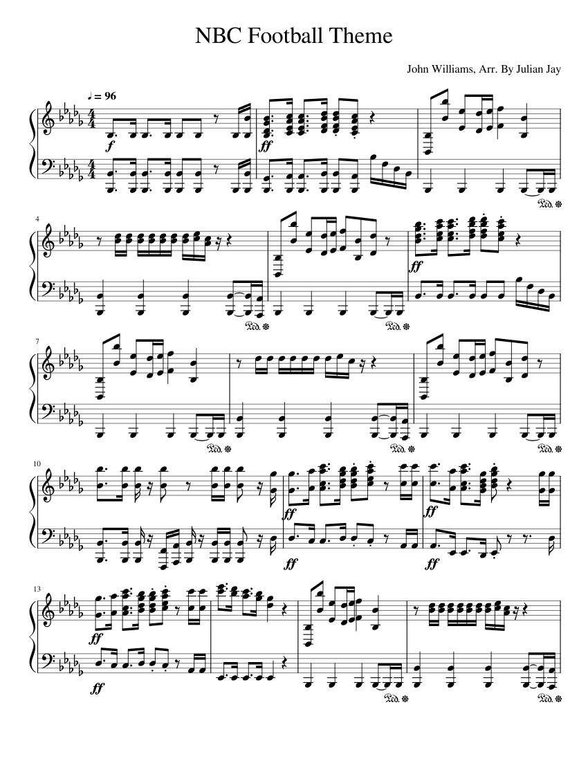 NBC Sunday Night Football Theme Sheet music for Piano (Solo