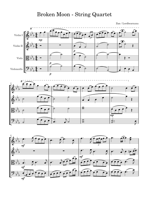 Broken Moon 砕月  – ZUN - String Quartet