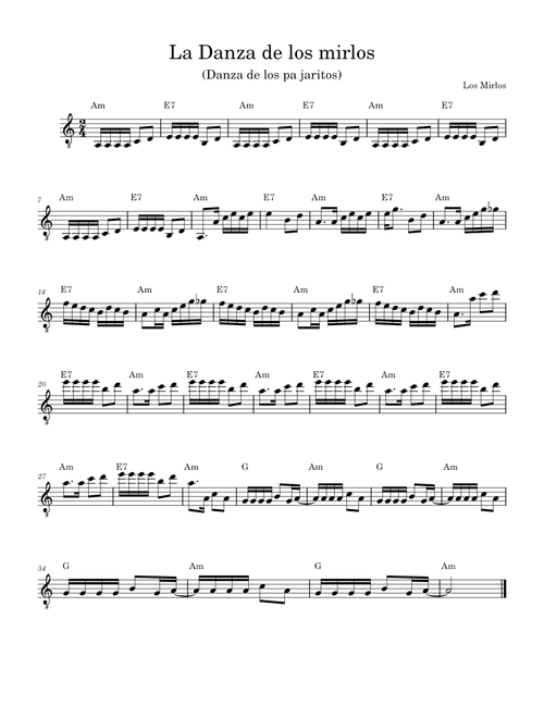 La danza de los mirlos – Los Mirlos