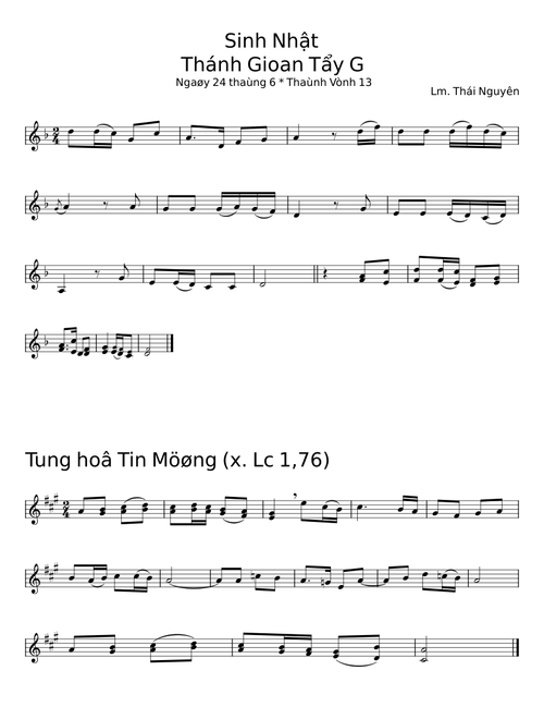 Sinh Nhật Thánh Gioan Tẩy Giả - Thái Nguyên