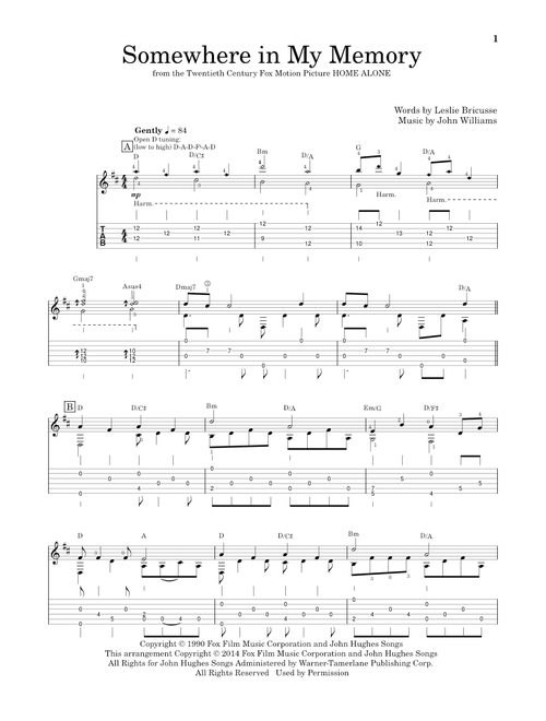 Somewhere In My Memory (arr. Ben Woolman) - John Williams (Solo Guitar)