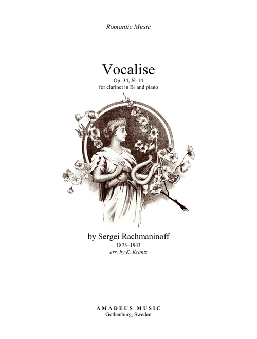Vocalise Op. 34 for clarinet/sax in Bb and piano (Arr. Klas Krantz) - S Rachmaninoff (1873-1943) (Clarinet and Piano)