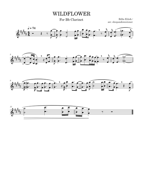 WILDFLOWER – Bb Clarinet