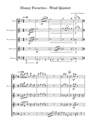 Disney Favorites - Wind Quintet arr. Adrian Wagner – Various Composers ...