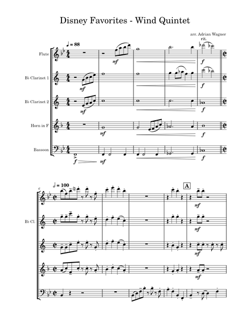 Disney Favorites Woodwind Quintet