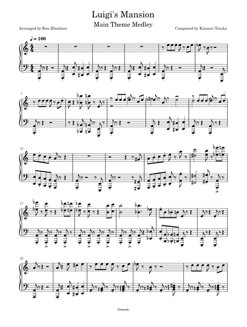 Luigi's Mansion Main Theme Medley