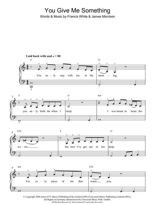 You Give Me Something - James Morrison (Easy Piano)