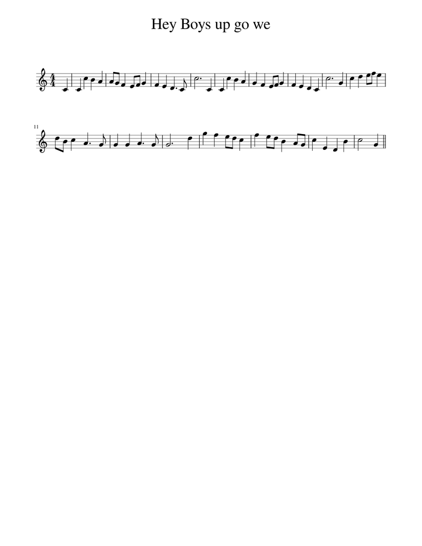 Hey Boys up go we Sheet music for Piano (Solo)