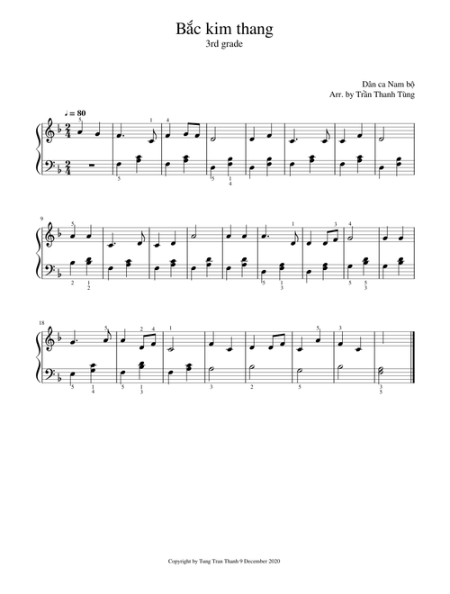 Bắc kim thang-Piano-3rd grade