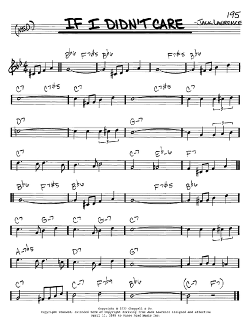 If I Didn't Care - Jack Lawrence, The Ink Spots (Real Book - Melody-Chords)