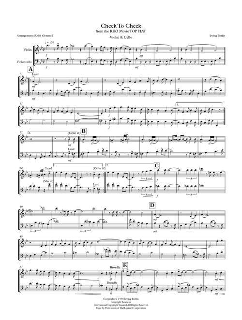 Cheek To Cheek (Arr. Keith Gemmell) - Fred Astaire (Instrumental Duet)