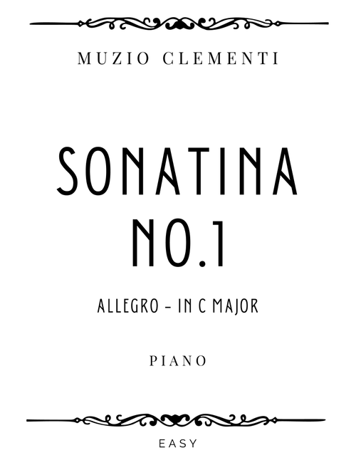 Clementi - Allegro from Sonatina No.1 in C Major - Easy (Arr. Piacere Music Sheets) - Muzio Clementi (Piano Solo)