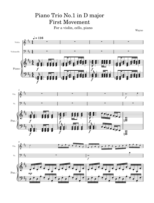 Piano Trio No.1 in D major First and Second movement – waiminkhant20