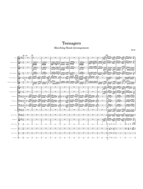 Teenagers – My Chemical Romance - Marching Band Arrangement