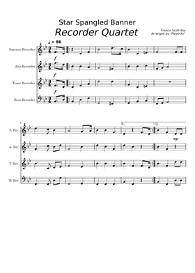Star Spangled Banner Recorder Notes The Star Spangled Banner Violin