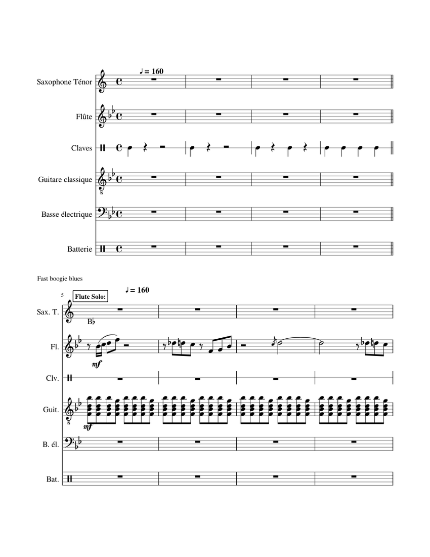 Going Up The Country Sheet music for Flute, Saxophone tenor, Guitar ...