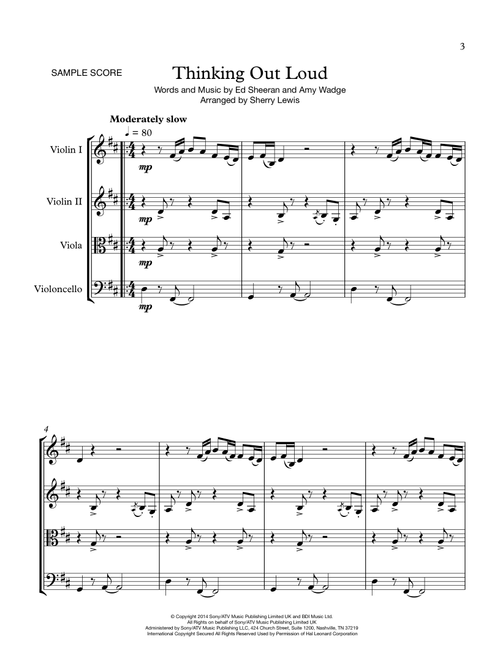 Thinking Out Loud (Arr. Sherry Lewis) - Ed Sheeran (String Quartet)