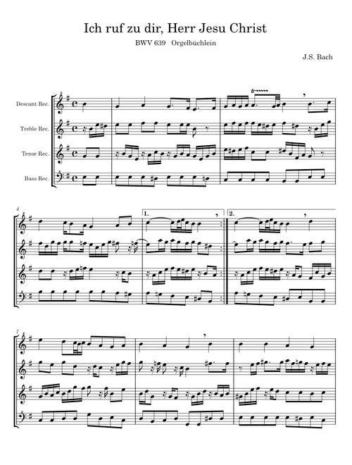 Ich ruf'' zu dir, Herr Jesu Christ - J S Bach, G F Handel, W A Mozart