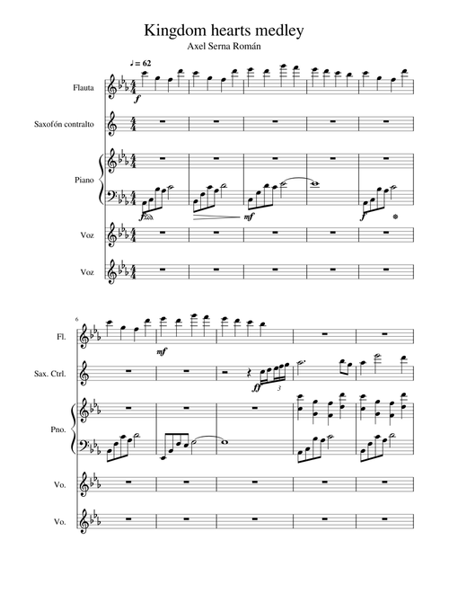 kingdom hearts medley flute piano sax