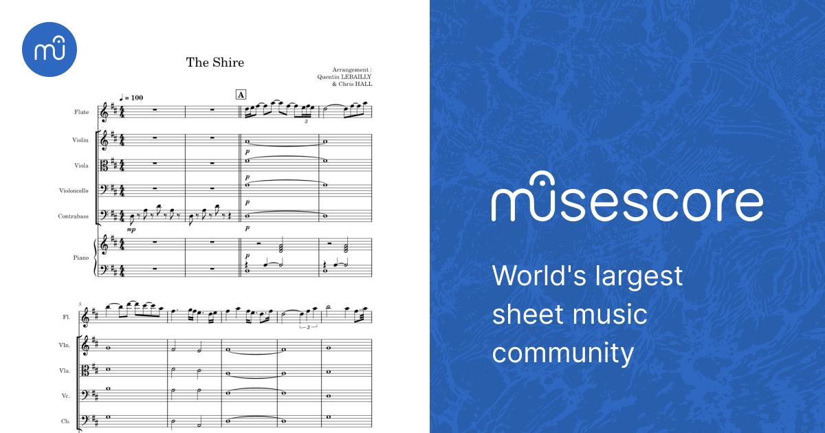 The Shire Sheet music for Piano, Flute, Contrabass, Violin