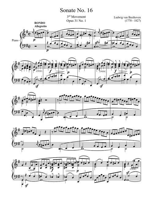 Sonate No. 16, 3rd Movement