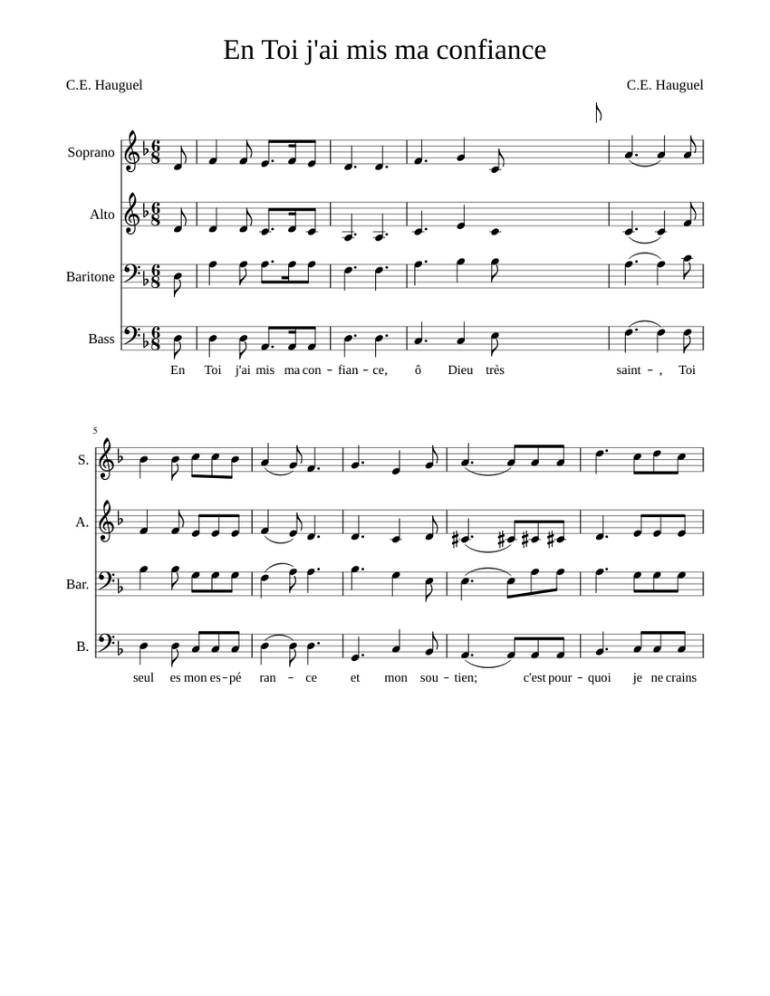 En Toi J Ai Mis Ma Confiance En Toi j'ai mis ma confiance Sheet music for Bass guitar (Solo) |  Musescore.com