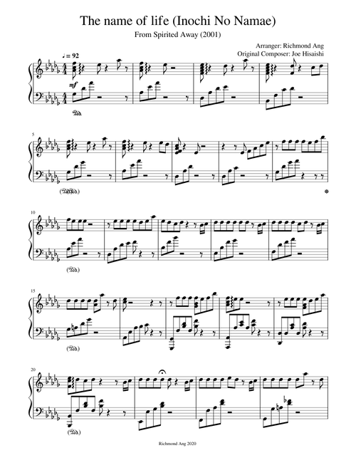 The name of life/Inochi No Namae-Joe Hisaishi