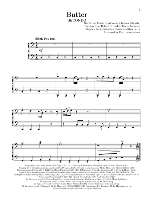 Butter (arr. Eric Baumgartner) - BTS (Piano Duet)