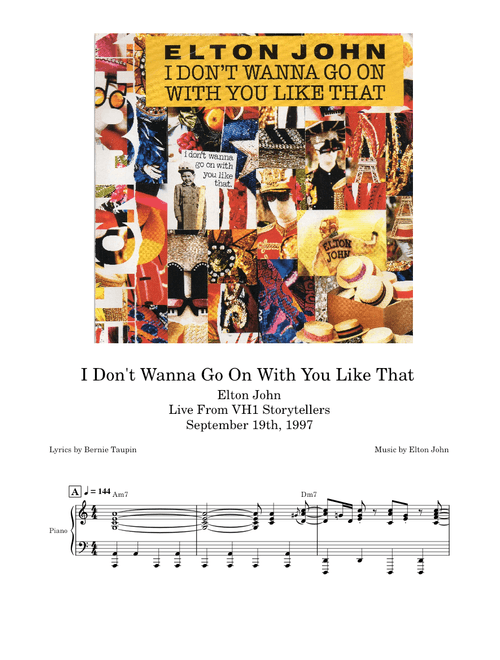 I Don't Wanna Go On With You Like That [Live] - Elton John