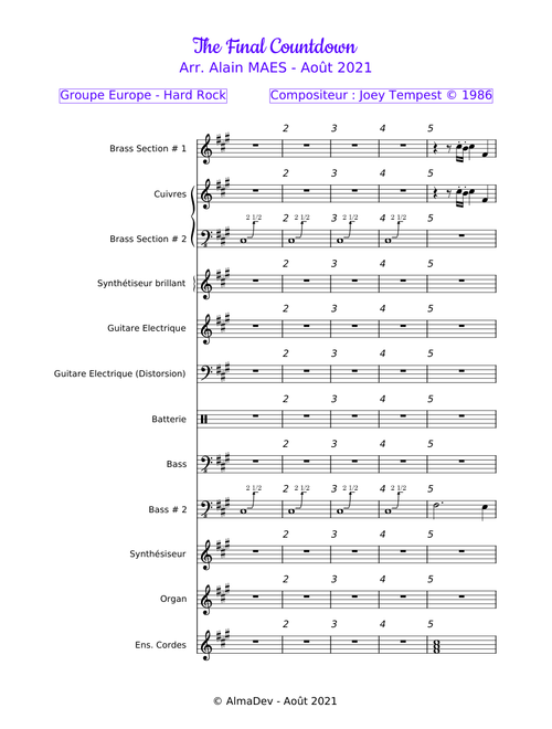 The Final Countdown (Arr. AlmaDev)
