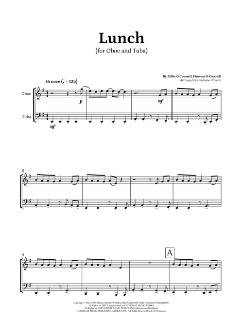 Lunch (Arr. Henrique Oliveira) - Billie Eilish (Instrumental Duet)