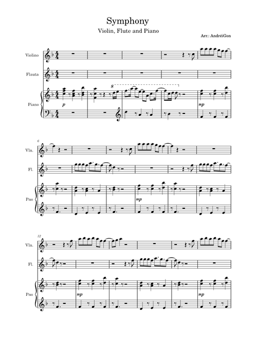 Symphony  - Violin, Flute and Piano Arrangement