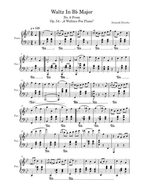 Waltz In B♭ Major, Op. 54 No. 6