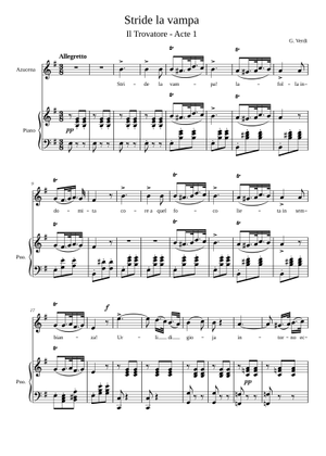 Verdi, Il trovatore: Soldiers chorus (Act 3) Sheet Music for Tenor